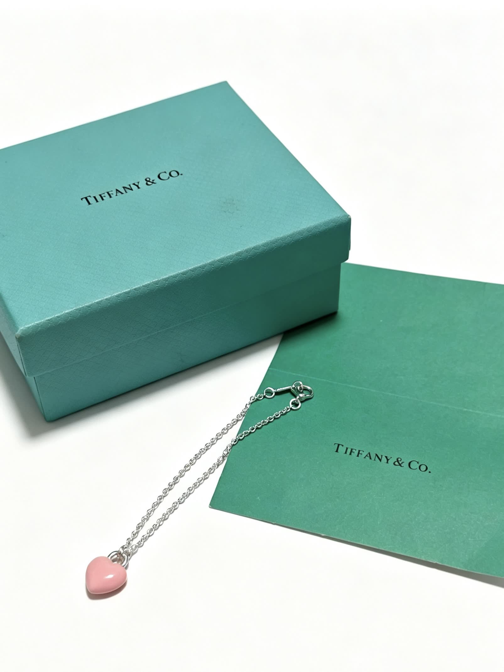 Tiffany & Co. Pink Heart Charm Bracelet